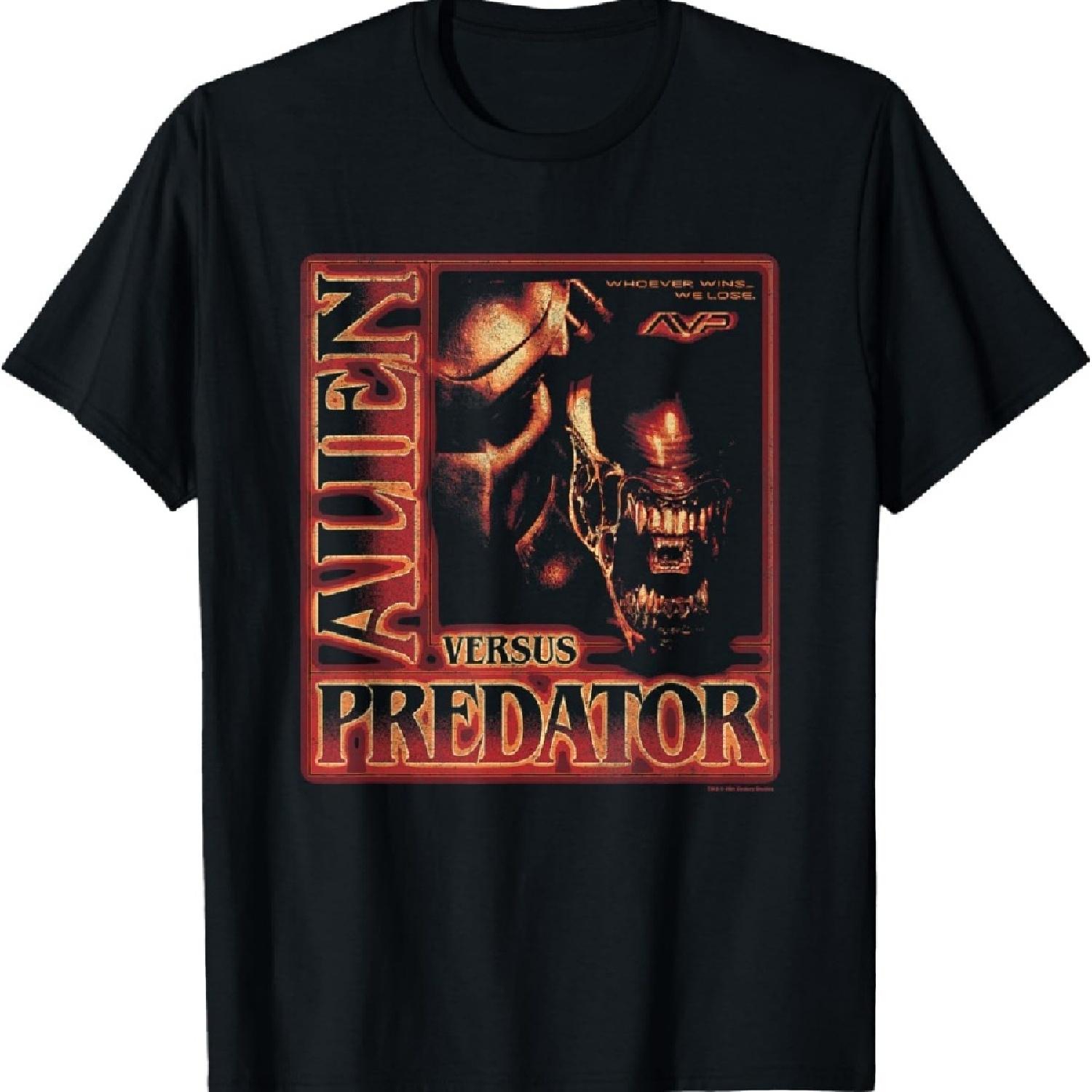 

Чужой против Хищника Кто бы ни победил, мы проиграем Винтажная футболка с постером на груди XXXXXL чёрный