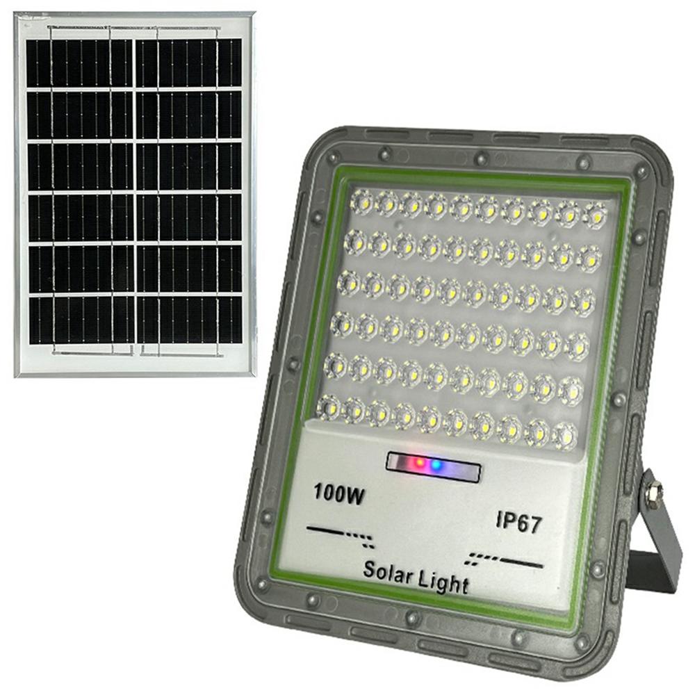 

100W 60 LED Solar Powered Outdoor Floodlight Wide Angle Waterproof Garden Lamp A