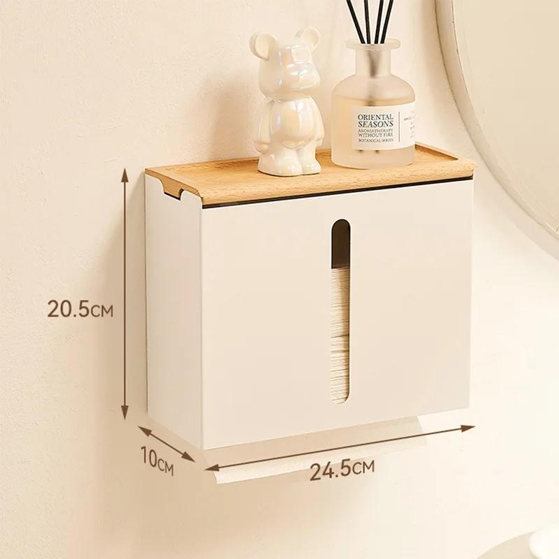 Wooden Tissue Box Napkin Holder Cover, Toilet Paper Handkerchief Case, Wood Home Wipe Organizer, Bathroom and Kitchen