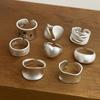 925 Sterling Silver Rings for Women Couple Minimalist Handmade Simple Shinning Inter Ring Set Party Jewelry Gift Prevent Allergy