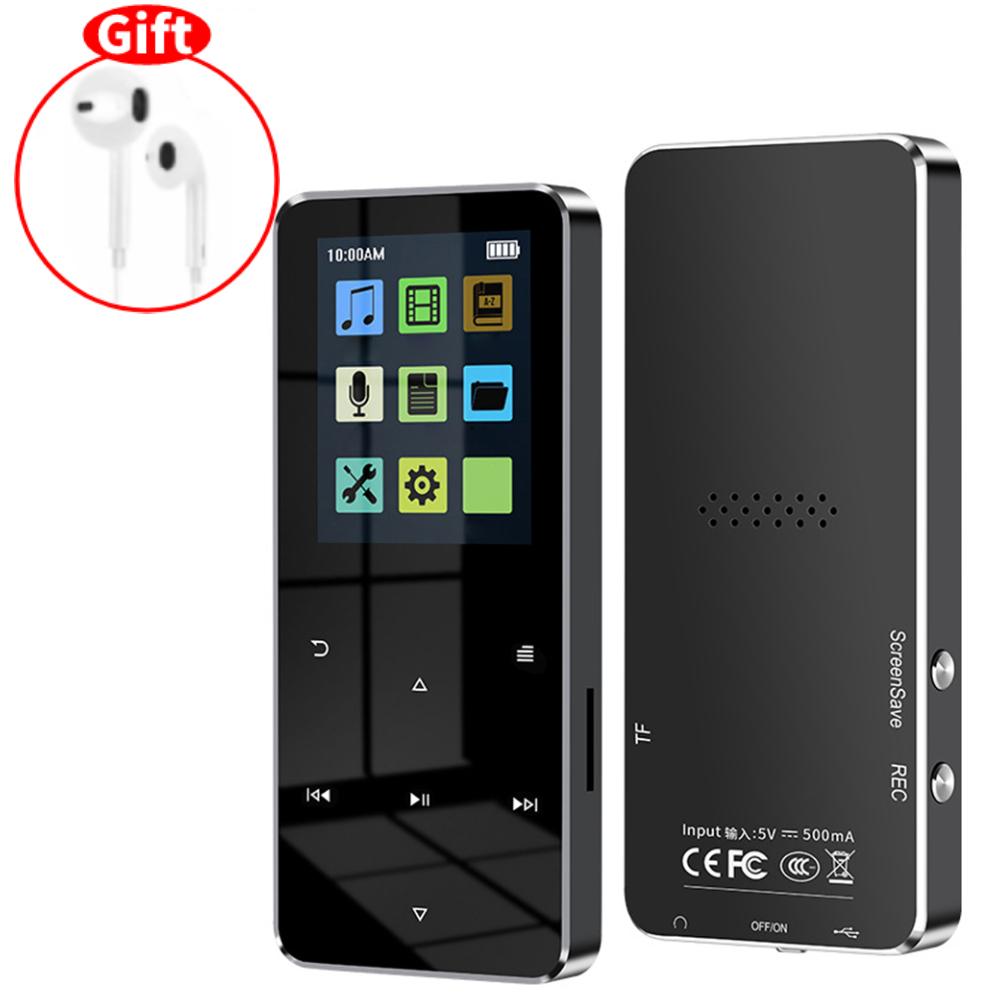 NEW 2.0 Inch Metal Touch MP3 MP4 Music Player Bluetooth 5.0 Supports Card, No FM Alarm Clock Pedometer e-Book Built-in Speaker