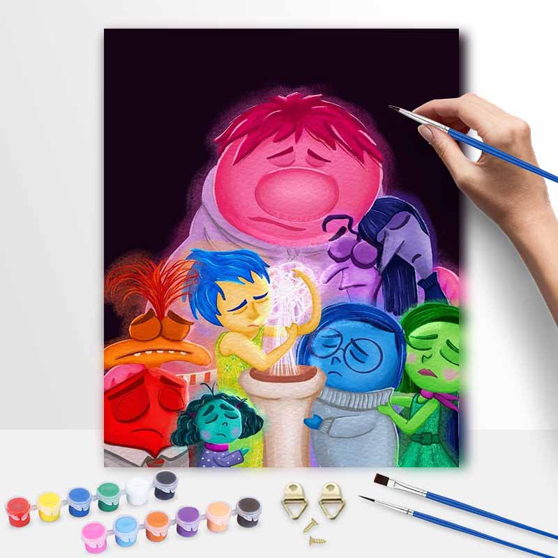 Disney oil painting Inside Out emotion handmade diy art painting home decoration 30x40cm
