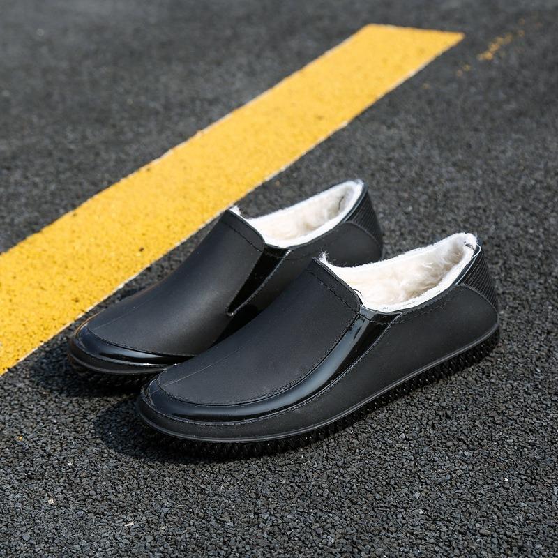 

Мужские модные ботинки от дождя короткие водонепроницаемые и нескользящие универсальные на четыре сезона на толстой подошве повседневные водонепроницаемые ботинки шеф-повара строительная площадка 44