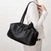 Women's Bag First Layer Cowhide Lazy Style Light Luxury Bowling Bag Women's Retro Casual Large-capacity Leather Shoulder Bag