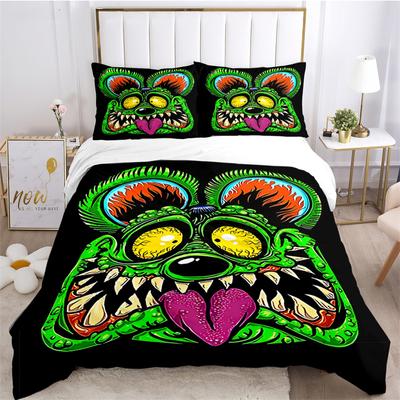Cartoon Funny Rat Fink Bedding Se Duvet Cover Collection With Pillowcase Home Textile Twin Full Queen King ChildrenS Gift