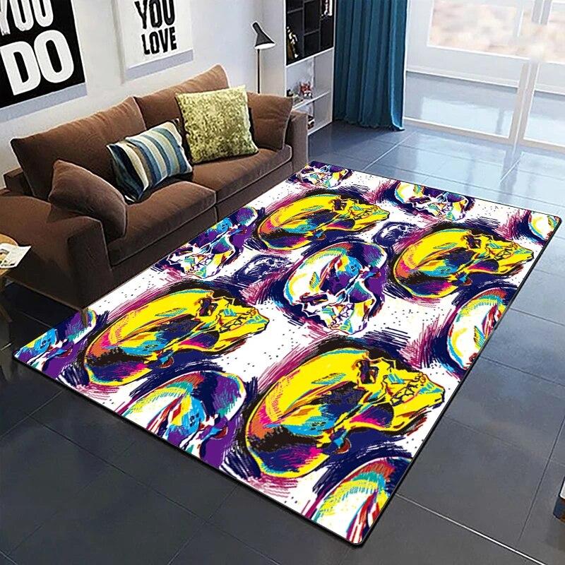 Horror Series Skulls Before Christmas Pattern Area Rug Bedroom Sponge Bedside Mat Entrance Door Carpet Washable