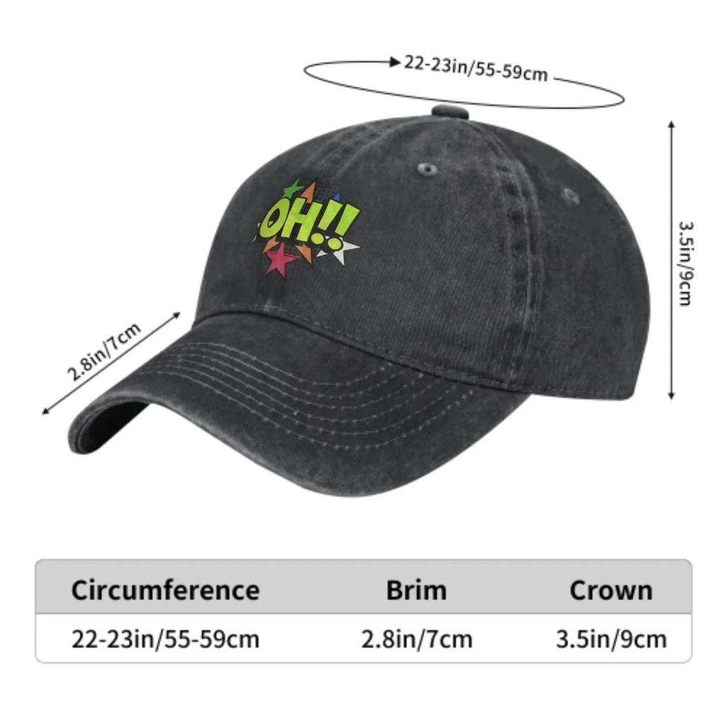 Comic Oh Baseball Caps for Men Women Adjustable Casual Unisex Trucker Hat for Outdoor Activities Fashion Hats