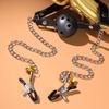Mi Ji Double Peak Stimulation Nipple Clamps & Mouth Plug SM Toy