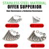 800pcs/Stainless Steel Hex Bolts, Screws, Nuts, Springs, Washers, J Nut Set, M3 M4 M5 M6 Machine Screws, Repair Tool Set