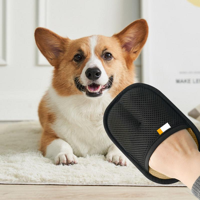 Pet Hair Removal Tool Reusable Static Removal Gloves Double-Sided Grooming Gloves For Pets Removes Pet Furs Hair For Carpets
