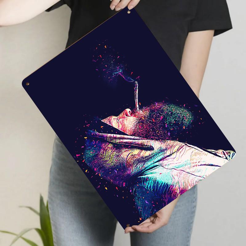 

Abstract Art Figure Metal Iron Painting Modern Home Decor Bar Wall Hanging Creative Craft Ornament 20x30cm（7.8x11.8inch）