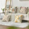 Spring Floral Cushion Cover Natural Linen Organic Fabric Double-Sided Printing Sofa Home Decor Gift Pillow Cover