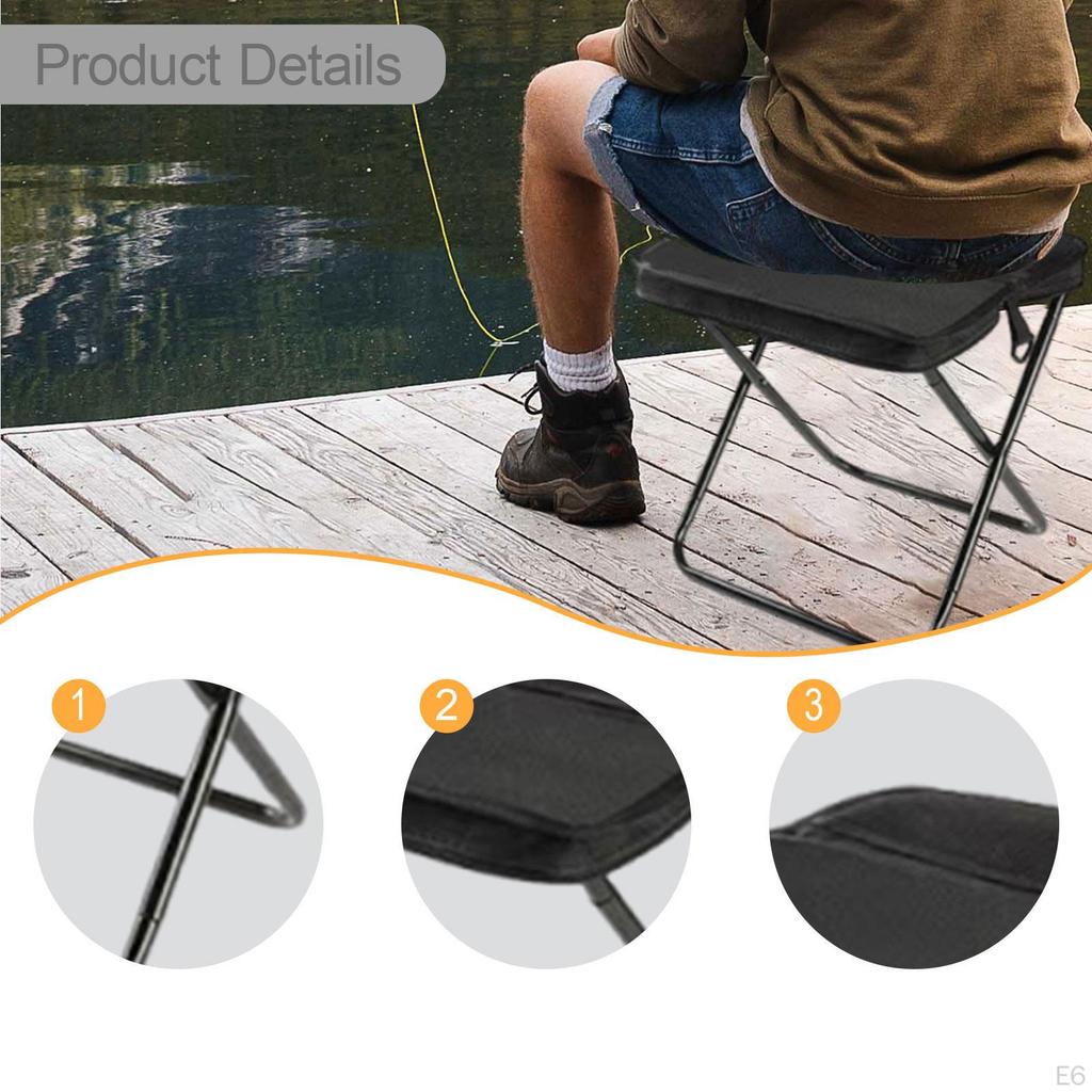 Camping Foldable Stool Compact Design for Easy Transport Oxford Cloth Bag Outdoor Activities