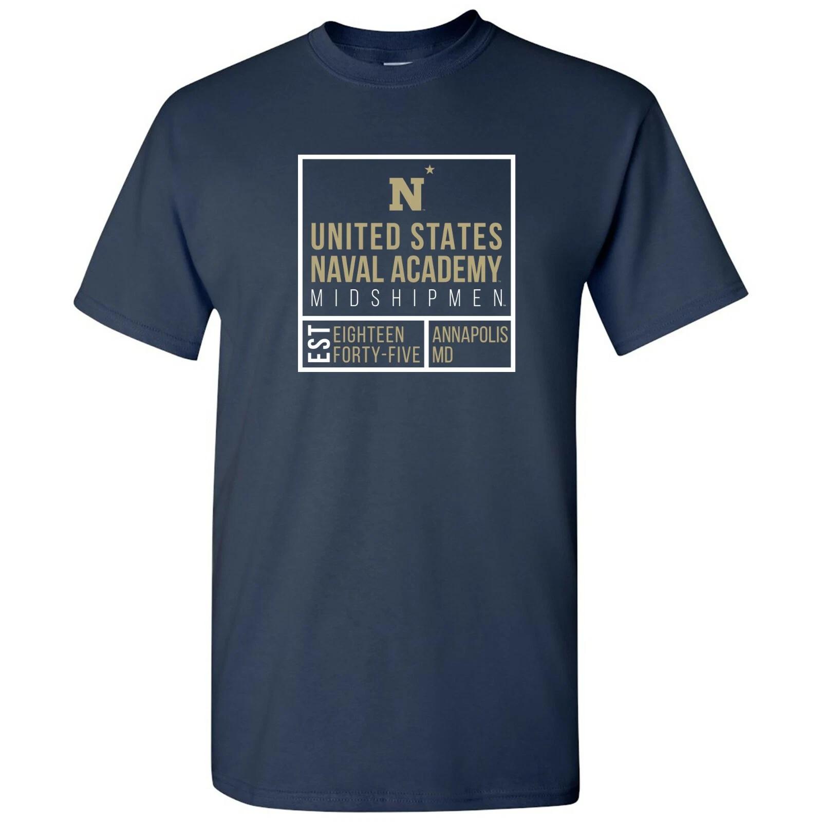 United States Naval Academy Midshipmen Box Label Short Sleeve T-Shirt - Navy S