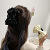 Igri Black Women's Hairpin White Hair Clip Satin