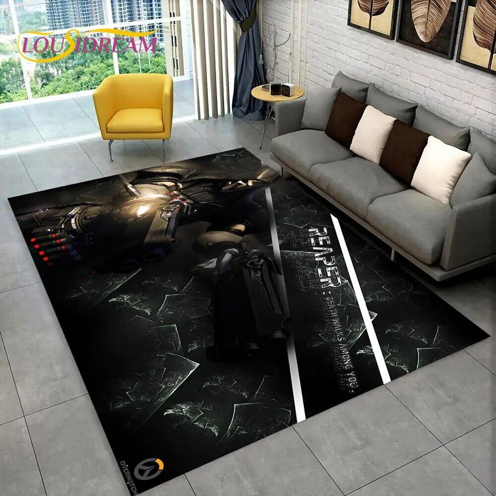 Overwatch Game Gamer DVA  Area Rug,Carpet Rug for Home Living Room Children's Bedroom Sofa Doormat Decor,kids Non-slip Floor Mat