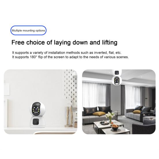 1080P HD-compatible Dual-camera Remote Monitor Intercom Two-way Voice Surveillance Cameras