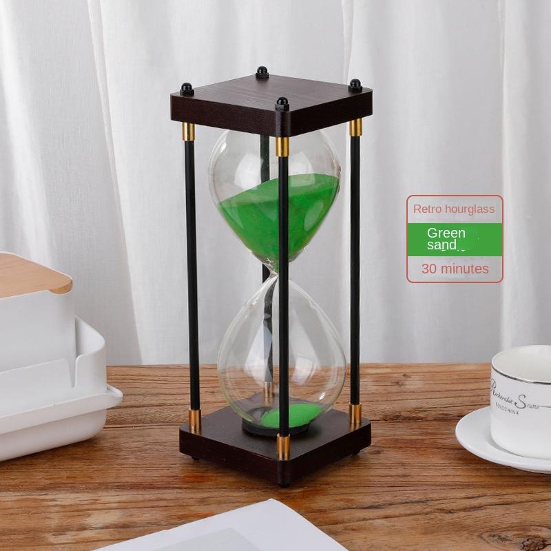 

30/60 минут винтажный металлический таймер «песочные часы» для кухни, домашнего офиса, креативные настольные украшения, инструменты для управления временем, праздник 30min зелёный