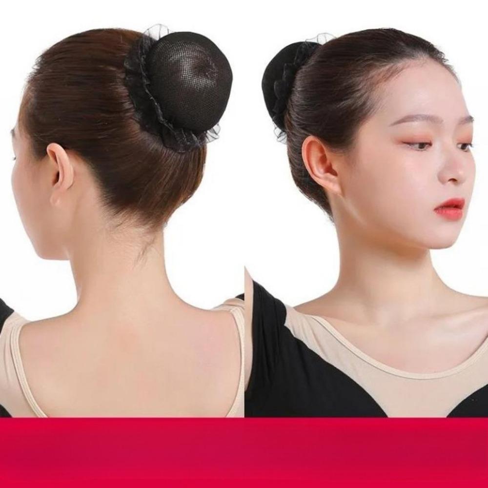 Elastic Invisible Hair Net with Drawstring Lace, Ballet Bun Maker for Nurses Flight Attendants