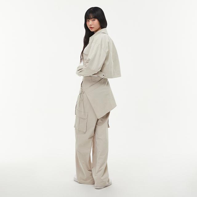 Wrap (Set-Bottoms) Wrap Skirt Cargo Wide Pants Aq1Wp268