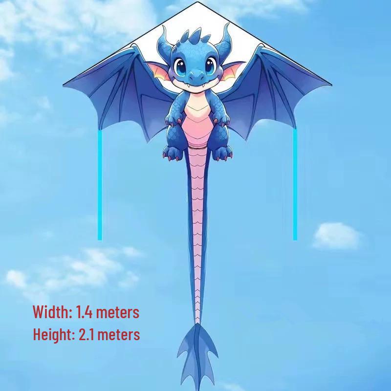 Blue Pterodactyl Cartoon Dragon Kite for Kids