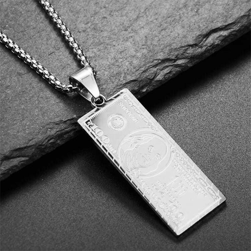 Hip-hop Accessories Party Gifts Dollar Pendant Men's Necklace,Birthday Gifts, Small Bills Valentine's Day