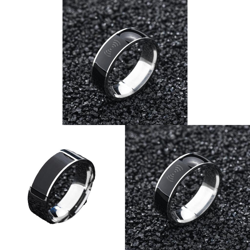 Stainless Steel Nfc Smart Ring With Gold Plating For Unisex Tech Accessories