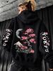 Japanese Tokyo Cherry Blossom Fuji Mountain Print Women Hoodie Loose Korean Hoody Y2K Autumn Clothes Fleece Pocket Sportswear