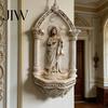 Home Holy Water Font Jesus Office Entrance Sculpture Wall Hanging Catholic Resin Decoration Religious Ornament Christmas Gift