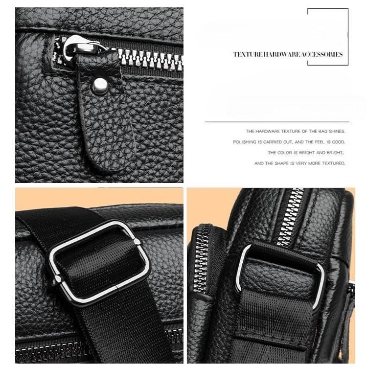Borsa a tracolla messenger verticale da uomo con motivo litchi