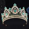 DIEZI Baroque Luxury 17 Colors AB Rhinestone Crystal Tiara For Women Wedding Party Elegant Bridal Bride Crown Hair Accessories