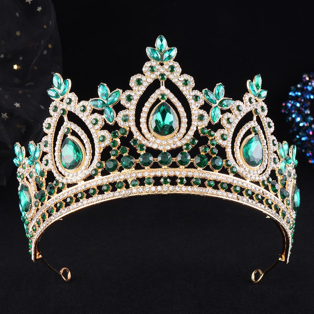DIEZI Baroque Luxury 17 Colors AB Rhinestone Crystal Tiara For Women Wedding Party Elegant Bridal Bride Crown Hair Accessories
