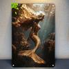 Vintage Mermaid Metal Tin Sign Red Hair Ocean Waves Bedroom Decor 20x30cm