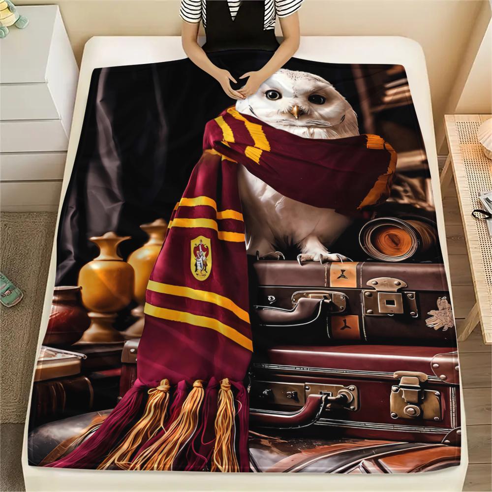 Harry Potter's Owl Soft Flannel Blanket, Print for Bedrooms Sofas Beds, Suitable for Travel Picnic Chair -HYQ29