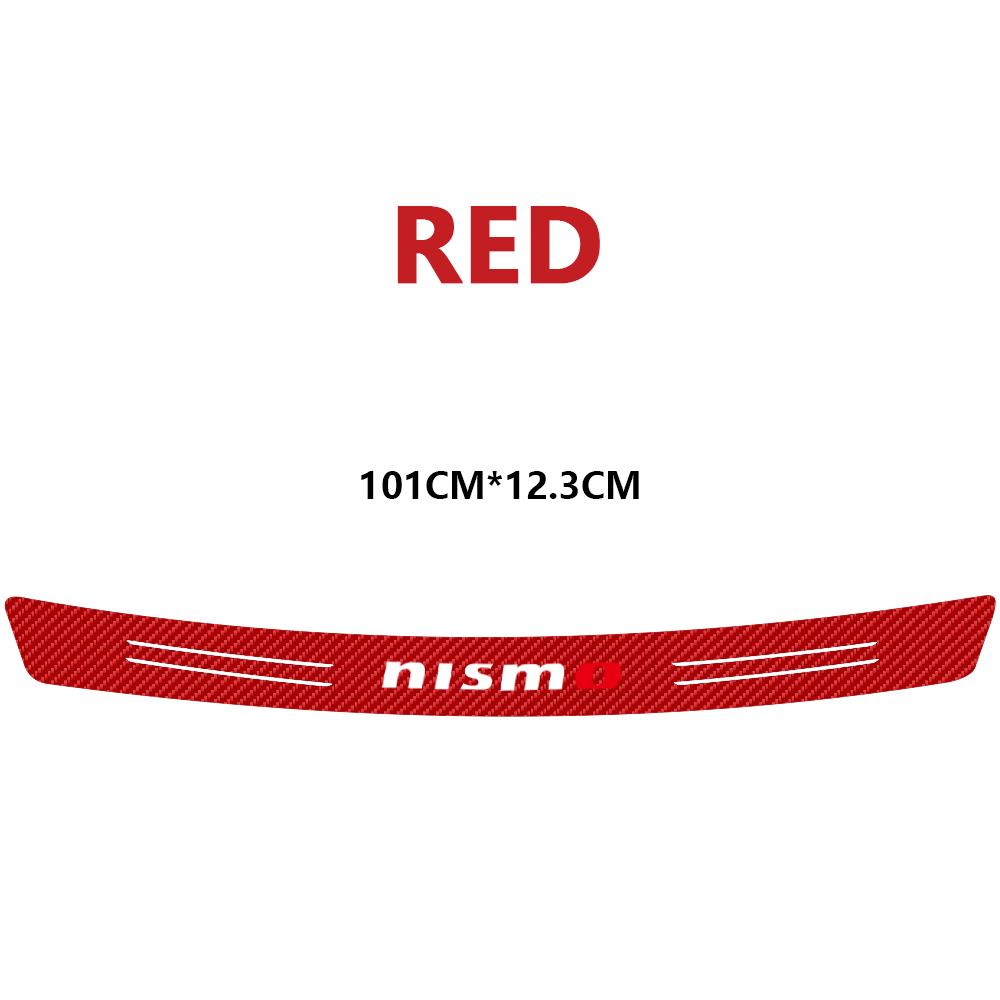 ARE4 Car Carbon Fiber Logo Trunk RearGuard Plate Bumper Trim Stickers For Nissan Nismo X-trail Qashqai Note Juke Sentra Patrol Navara
