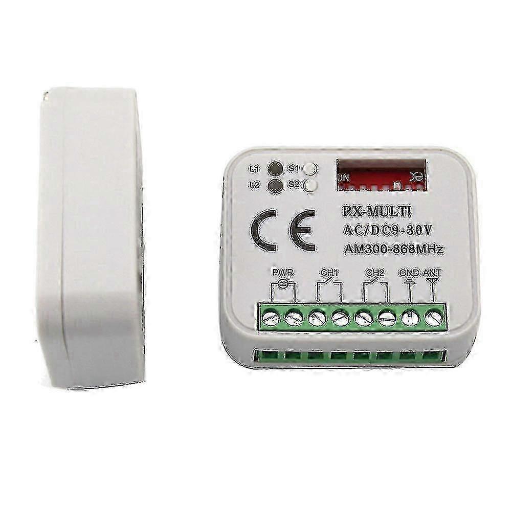 Garage Door Remote Receiver 433/868mhz Rx, Multi 300 - 900mhz Ac/dc 9 - 30v Receiver with Remote for Easy Control