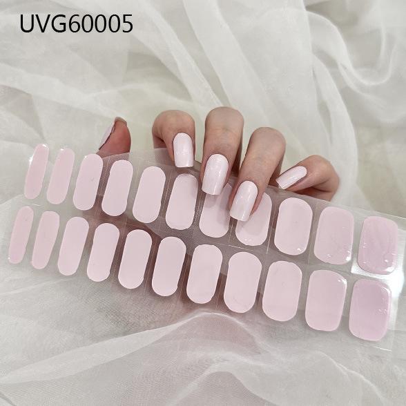 Transparent Nude UV Gel Nail Art Stickers: Semi-Cured, Semi-Baked Manicure Sheets