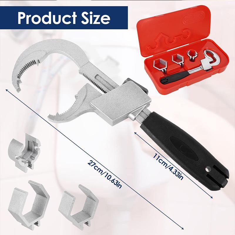 Universal Adjustable Aluminium Alloy Double-headed Wrench Multifunctional Bath Wrench Bathroom Repair Hand Tool