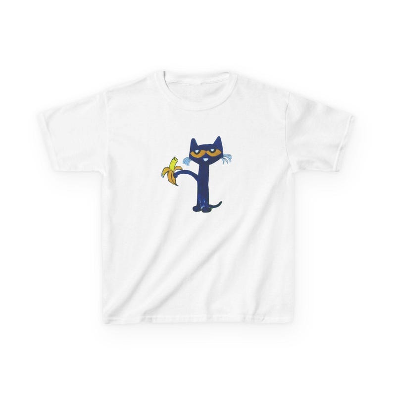 Pete the Cat with a Banana blue Baby Tee | Playful Cartoon Kitty 100