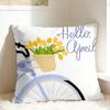 Yellow Tulip Bicycle And Hello Sunshine Pillow Case  Soft Pillow Cover Funny Pillowcases For Sofa Home Decor