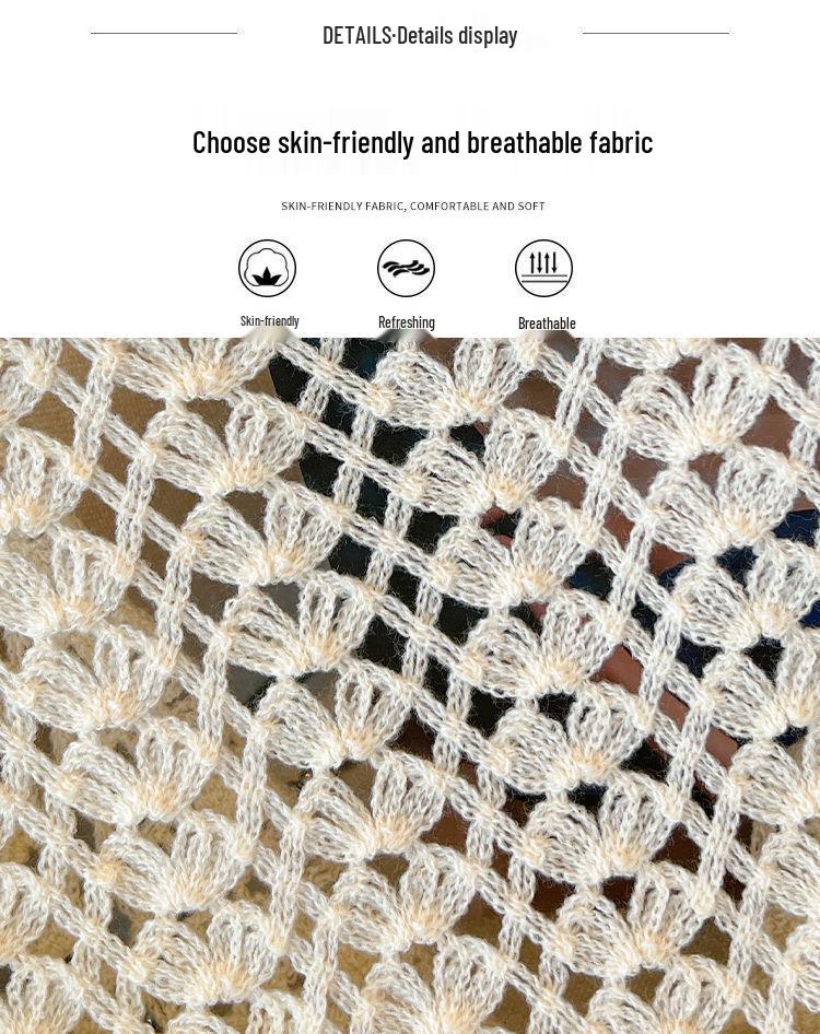 Sleeveless Crochet Lace Knit Cardigan: Fashionable Loose Bolero Vest