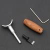 Leather Carving Rotary Knife Handmade DIY Stainless Steel Pear Wood Handle with Adjustable Height Vegetable Tanning Tool Knife