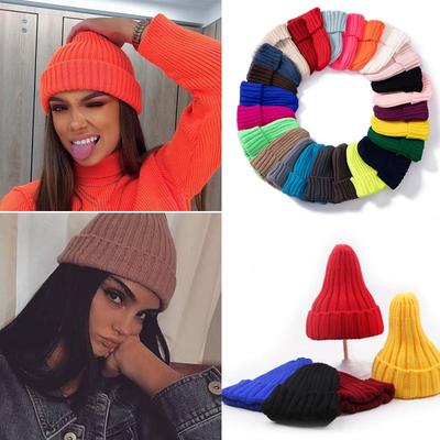 Klassische tägliche Damen-Wintermütze, einfarbig, warm, weich, Hip-Hop-Herbst-Strickmütze, kanadische Farben, Streetwear, Beanies-Kappe