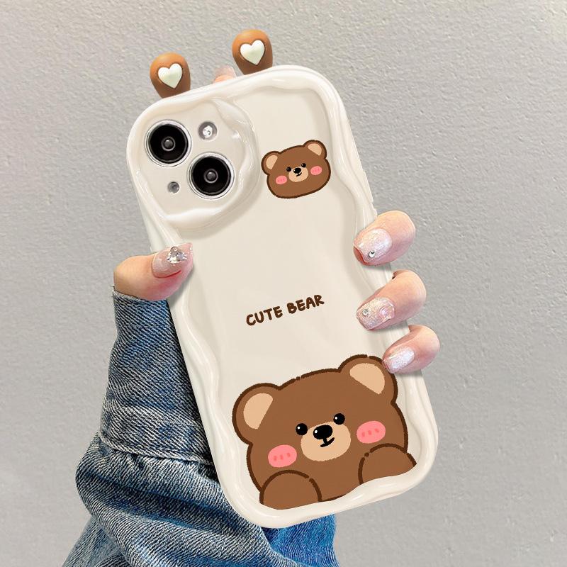 Cute 3D Ears Shy Cat Case for Xiaomi 15T 15 12T Redmi 15 15C Note 15 Pro 5G 4G POCO X7 X6 X5 X3 M3 M4 M6 F6 F7 Pro F8 Ultra