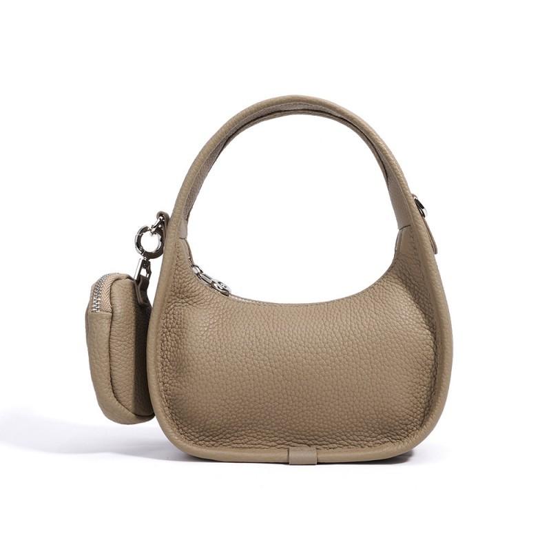 

High End Leather Crescent Bag Headphone Casual Versatile Handbag Solid Color Niche Design Shoulder Women 20x9x24cm