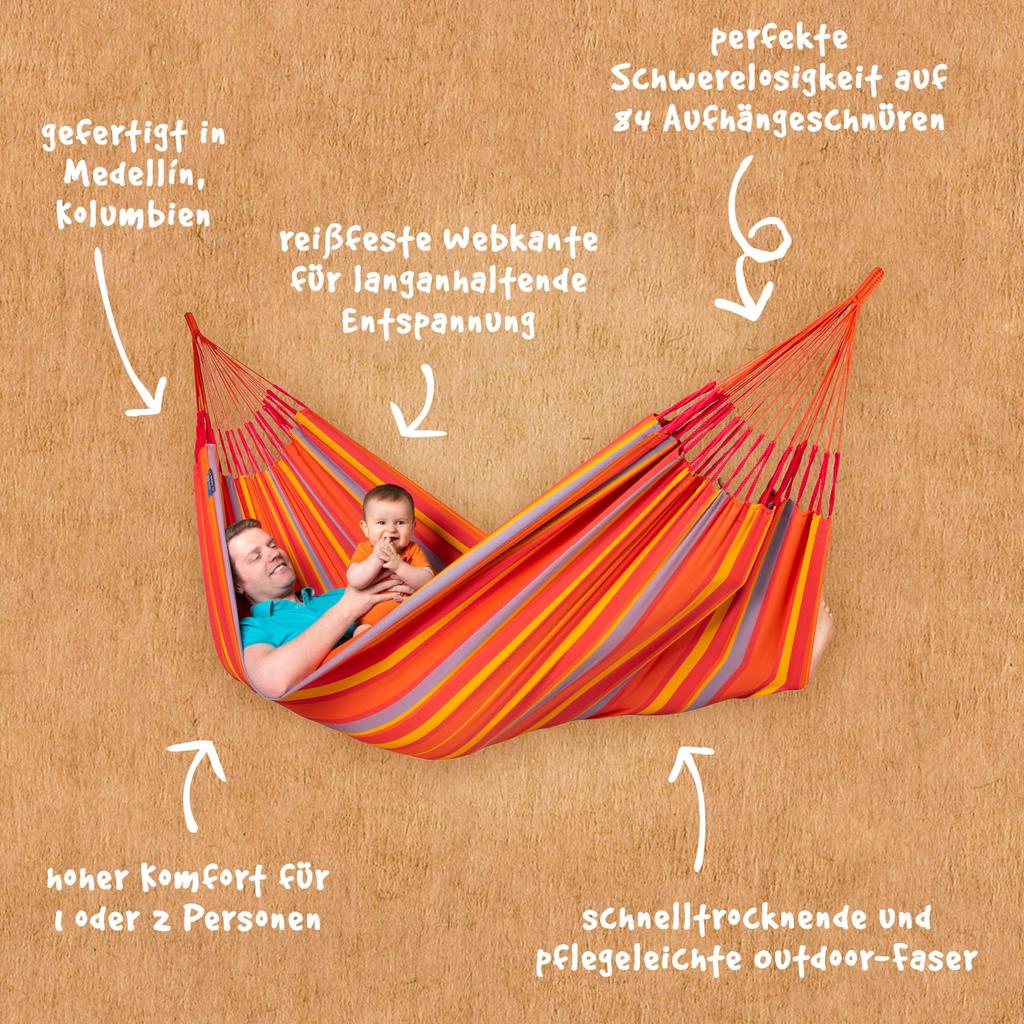 La Siesta Hammock Family Size Brisa for People Outdoor Camping Indoor Family Toucan Classic Hammock Brisa Kingsize Toucan [La Siesta] 1-3 BRH18-28
