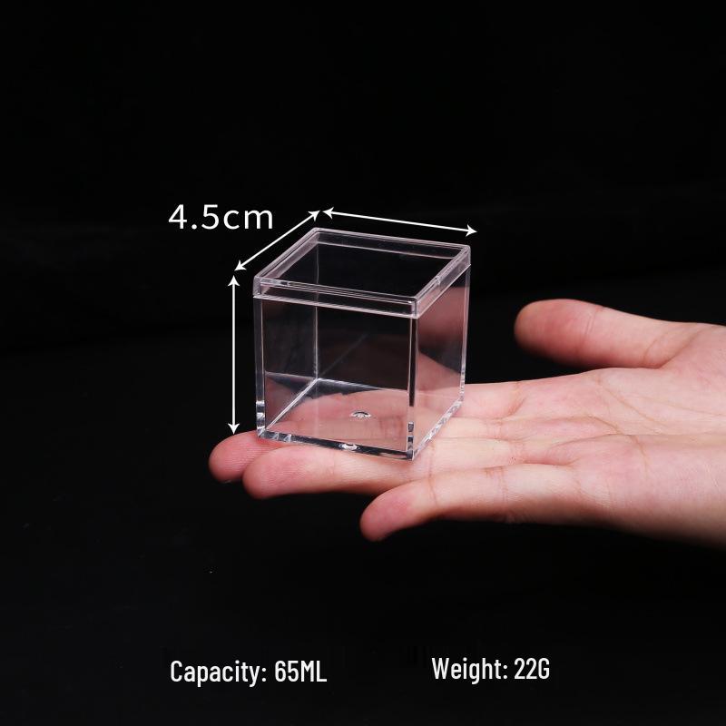 Transparent Square Acrylic Storage Box for Figures - Dustproof Food-grade Plastic, PS Wedding Candy Box with Lid