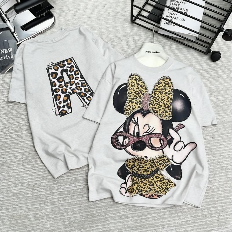 Disney Minnie Maus T-Shirt Damen Mann 2026 Sommer Kurzarm Tee Anime Print Streetwear Lässiges Oberteil Tägliches Tragen Y2k Kleidung