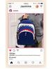 Shark Luminous Funny Backpack: Trendy, Versatile, Large-Capacity School and Travel Bag