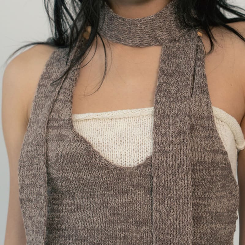 KNIT MUFFLER (MOCHA)